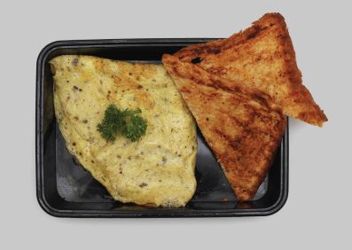 Masala Omelette [2 Eggs] with White Bread [2 Slices]